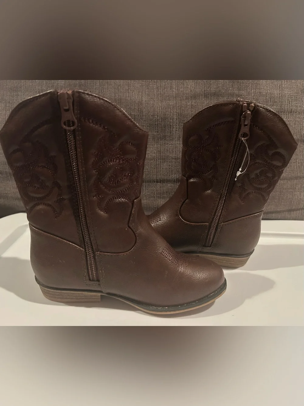 Cat & Jack Memphis Western Boots  Cognac Toddler Girl 12
